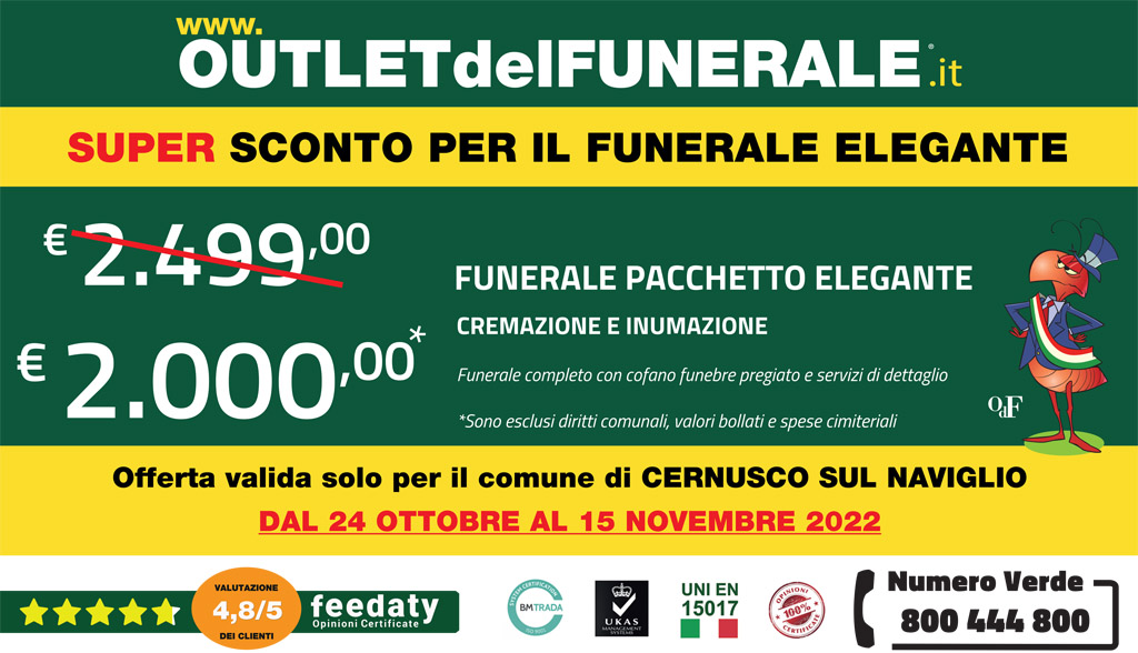 Funerale a Cernusco sul Naviglio: promozione sul Pacchetto Elegante di Odf