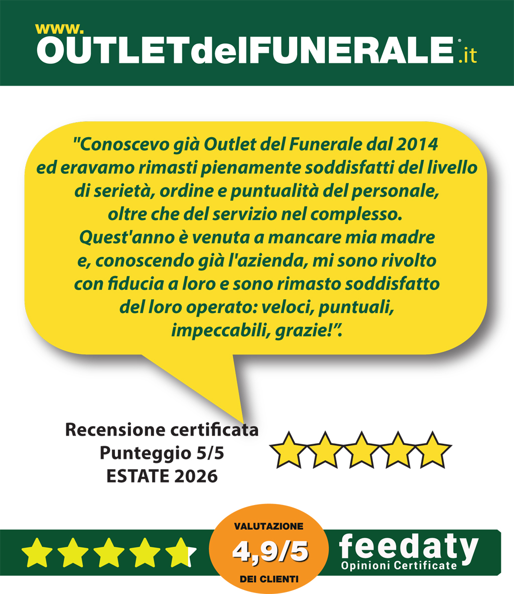 Riconfermata, da più di 10 anni, la qualità dei funerali di Outlet del Funerale